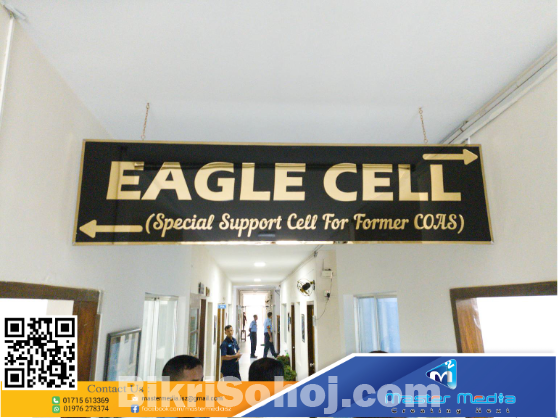 Acrylic, ACP board with PVC board Nameplate Making & fixing